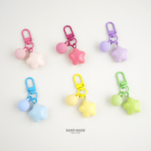 网红可爱胖乎乎星星钥匙扣少女软萌ins五角星挂件送闺蜜情侣礼物