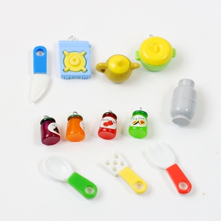 仿真小刀叉子勺子食玩道具钥匙扣diy自做吊坠卡通汽车diy饰品