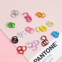 Diy自制钥匙扣挂件马卡龙色10mm8mm金属烤漆小单圈连接环开口C圈