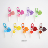 超甜清新仿真透色棒棒糖钥匙扣配饰马卡龙糖果爱心挂饰品日常挂件