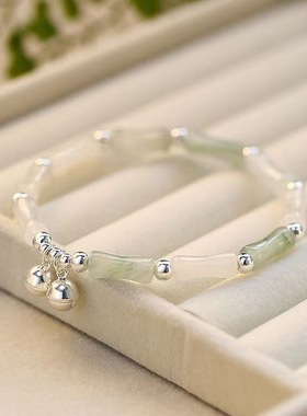 七夕仙女手链竹节手链女生闺蜜手镯带铃铛小众轻奢精致高级感手饰