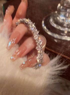 七夕闪闪破碎感~ins轻奢不规则镶钻锆石高级精致手镯开口设计手环