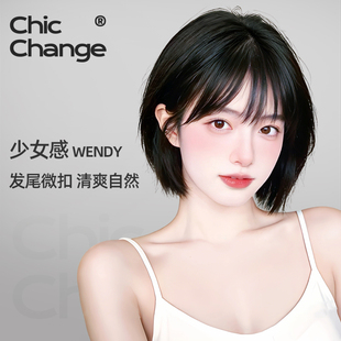 千姬假发短发女真发全真人发丝全头套式造型减龄发型bobo头25新款