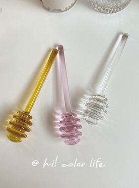 ins风家用实心玻璃搅拌棒咖啡奶粉创意长柄蜂蜜取蜜棒厨房小工具