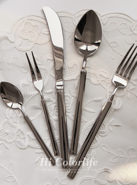 喝彩生活 巴黎之恋304不锈钢刀叉勺复古ins风牛排刀水果叉咖啡勺