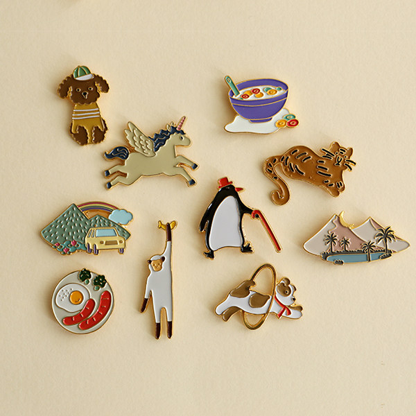 韩国dailylike 小清新可爱卡通装饰饰品别针胸针情侣闺蜜金属徽章