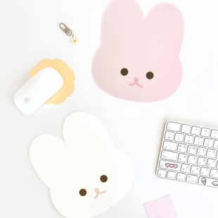 饰苹果鼠标垫 可爱粉色兔子白色猫咪女生装 小号 work 韩国live