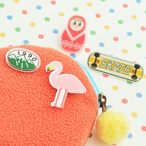 韩国可爱卡通别针亚克力徽章