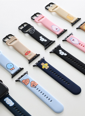 韩国Romane 可爱苹果iwatch S7 S8硅胶手表带 applewatchs8表带