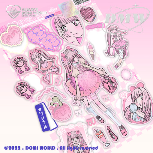 可爱少女Q版韩国domi装饰贴纸