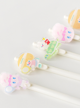 韩国进口RICO 快乐网球 高颜值1mm黑色圆珠笔 soft pen