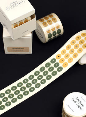 韩国paperian复古简约胶带切模手账素材贴纸月周索引数字字母标签