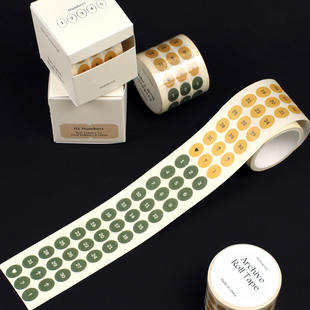 韩国paperian复古简约胶带切模手账素材贴纸月周索引数字字母标签