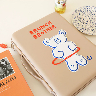 韩国romane手提防震可爱熊macbookairm1 m2硬壳电脑包 内胆保护包