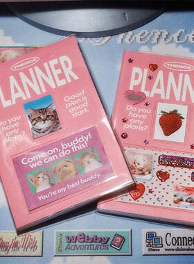 韩国THENCE 胶套插袋封面八分格一周两页计划手帐日程本 自填日期