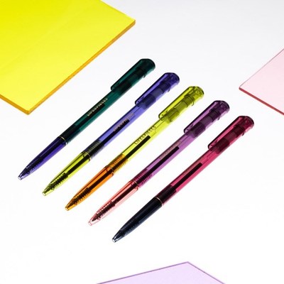 韩国Live work 彩色透明 圆珠笔顺滑流畅中性笔按压水笔 0.5mm
