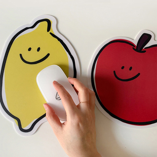 韩国second 柠檬苹果 morning女生可爱防滑网红INS风高颜值鼠标垫