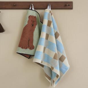 韩国小众Warmgreytail 插画 提花毛巾面巾方巾擦手巾Hand towel