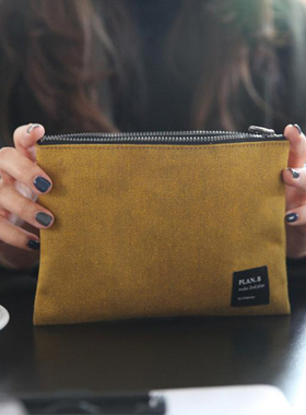 韩国fulldesign 中号薄款清新收纳袋多功能简约化妆品收纳包