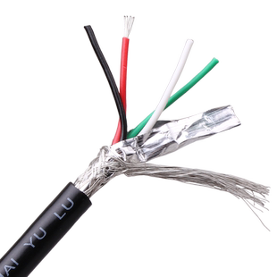 无氧铜4芯双屏蔽线 控制线 数据线 RS232线 4芯屏蔽24AWG USB线缆