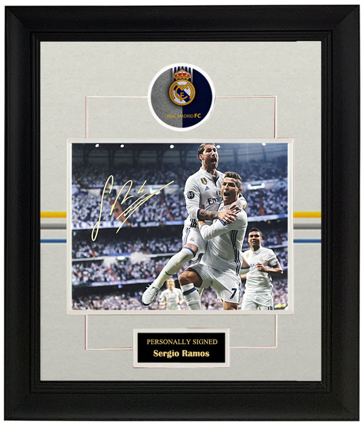 收藏 水爷 拉莫斯 亲笔签名 照片裱框 含sa证书 皇家马德里 c罗