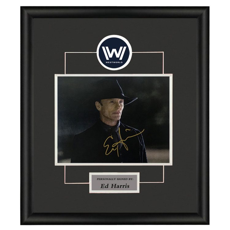 埃德哈里斯亲笔签名照片西部世界黑衣人剧照