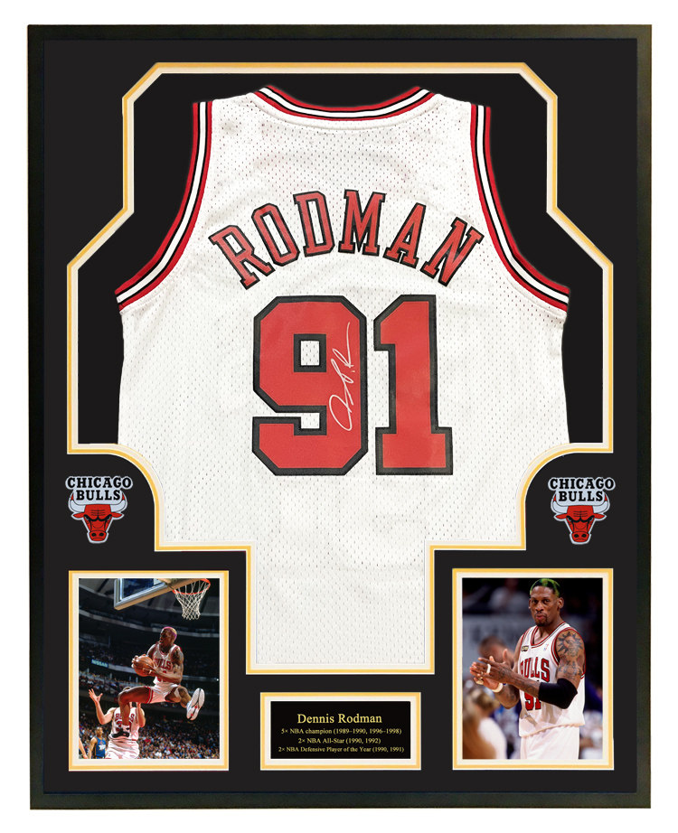 罗德曼 亲笔签名球衣 芝加哥公牛队 带证书 收藏