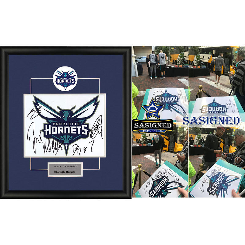 夏洛特黄蜂队  亲笔签名照片裱框含sa证书 sa proof