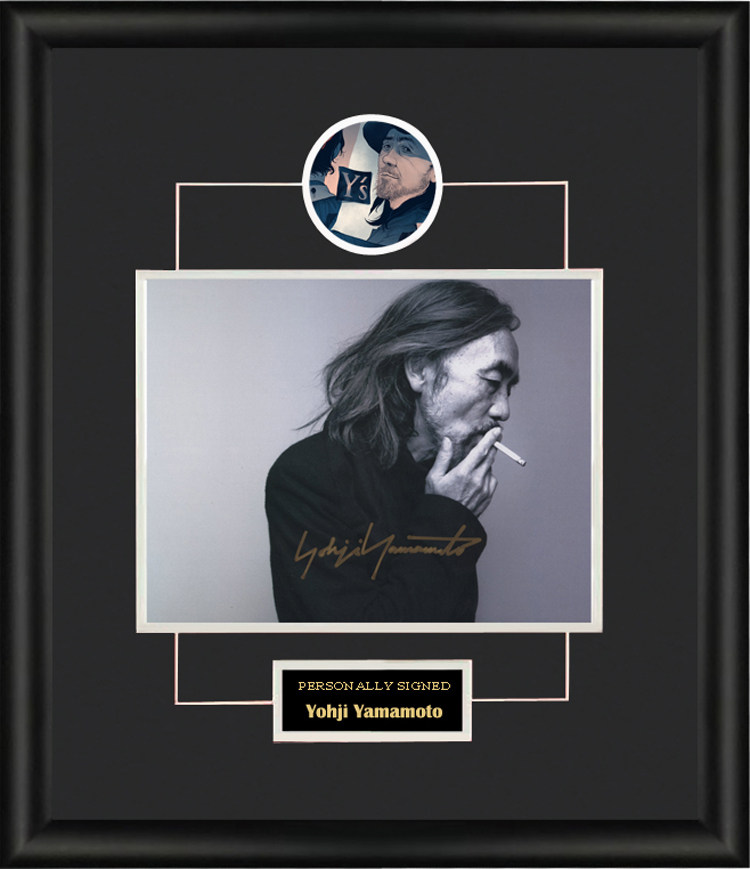 收藏 山本耀司 yohji yamamoto 亲笔签名 照片裱框 含sa证书