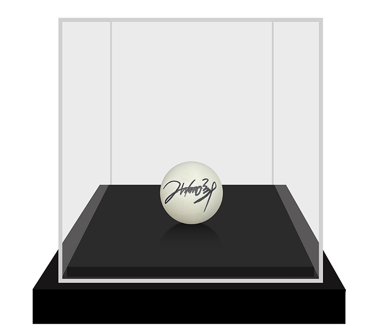 国家队乒乓球选手张继科亲笔签名乒乓球含证书裱框