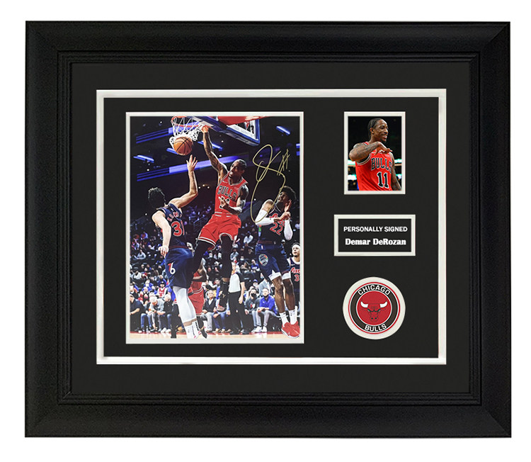 收藏 德罗赞 亲笔签名 照片裱框 含sa证书 芝加哥公牛