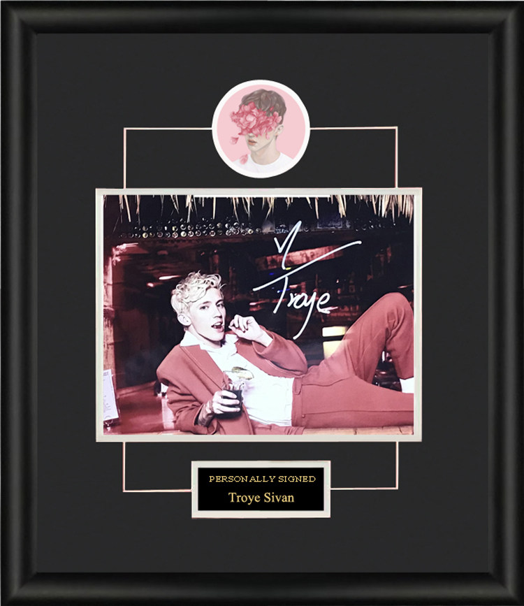 收藏 戳爷 特洛伊希文troye sivan  亲笔签名 照片裱框 含sa证书