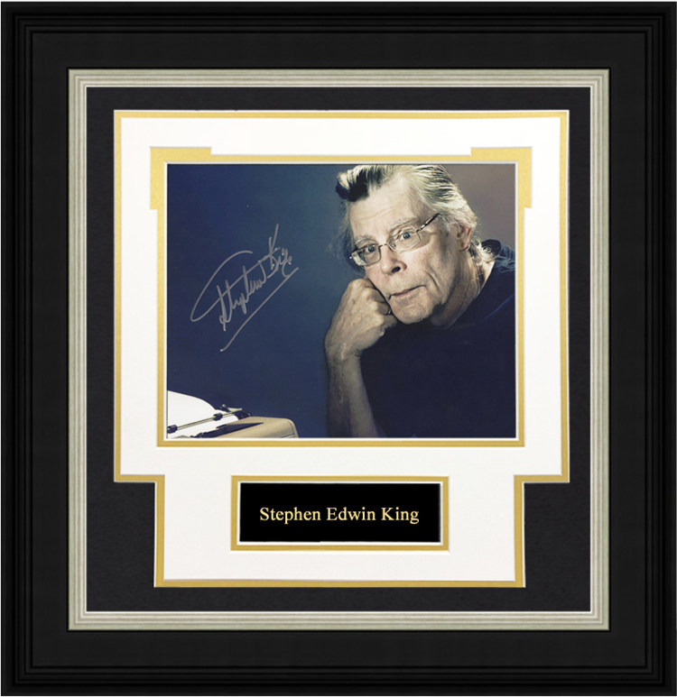 斯蒂芬金 美国作家 亲笔签名照片裱框 含sa证书 肖申克的救赎作者