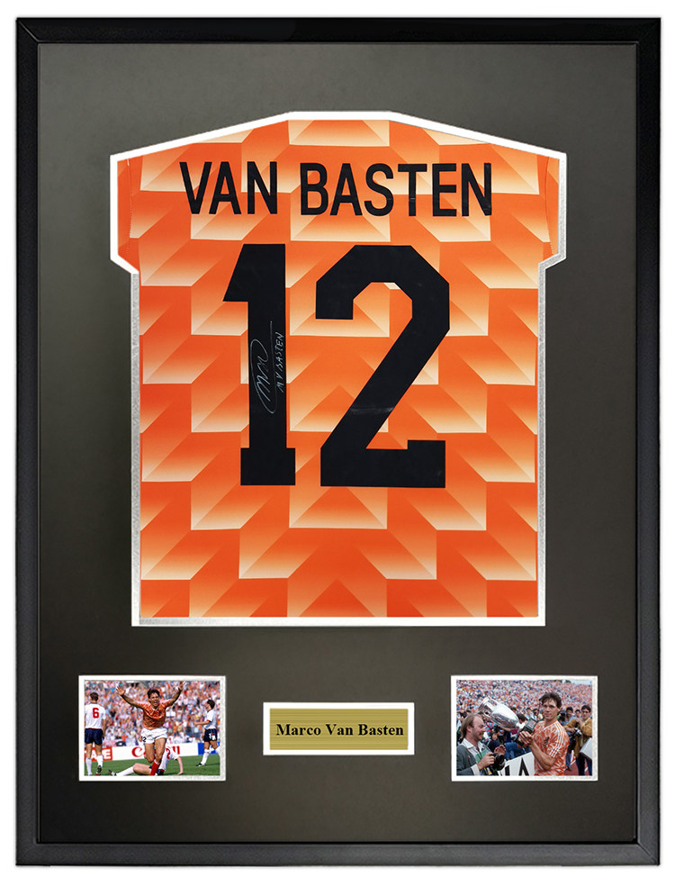范巴斯滕 1988欧洲杯荷兰队亲笔签名足球服球衣 裱框含sa证书