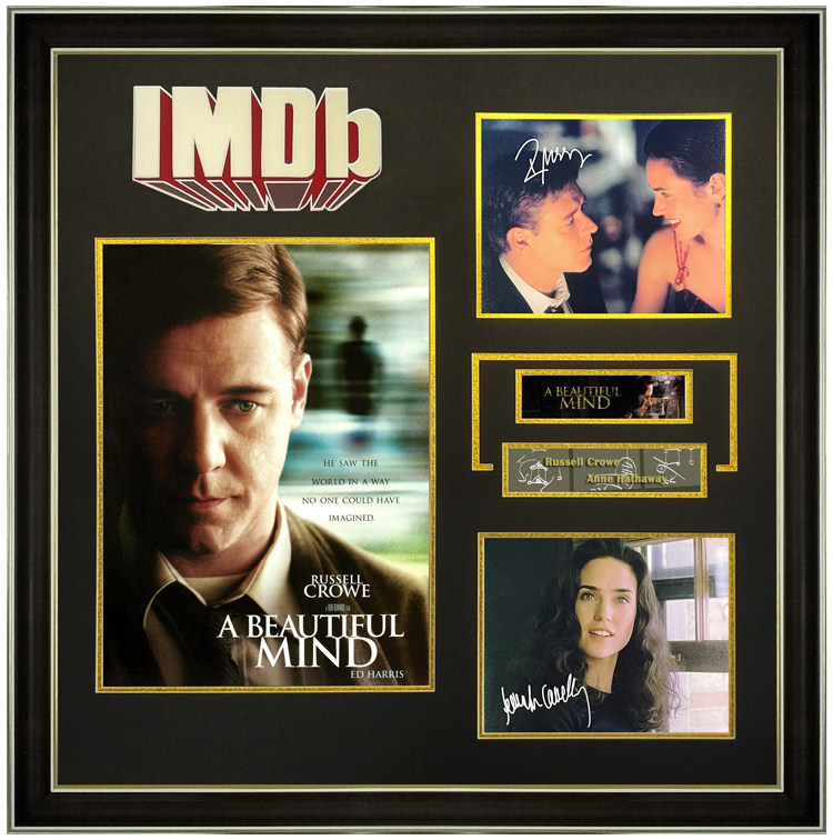 imdb 美丽心灵 罗素克劳 詹妮弗康纳利 亲笔签名照片裱框 sa证书
