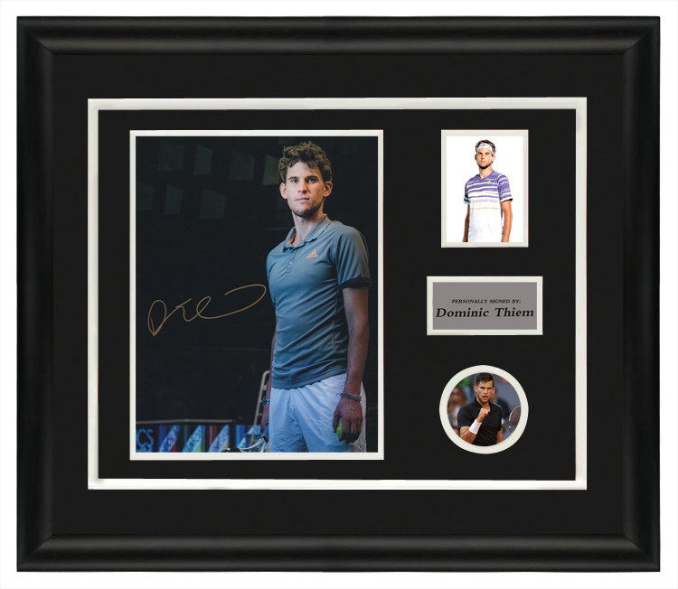 网球选手多米尼克蒂姆亲笔签名照片含证书裱框