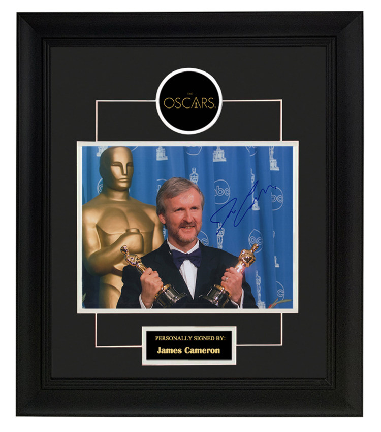 收藏 詹姆斯卡梅隆 亲笔签名 照片裱框 含sa证书 奥斯卡 导演