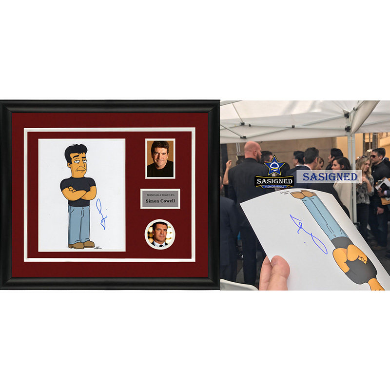 西蒙考威尔simon cowell 亲笔签名 照片裱框 含sa证书sa proof