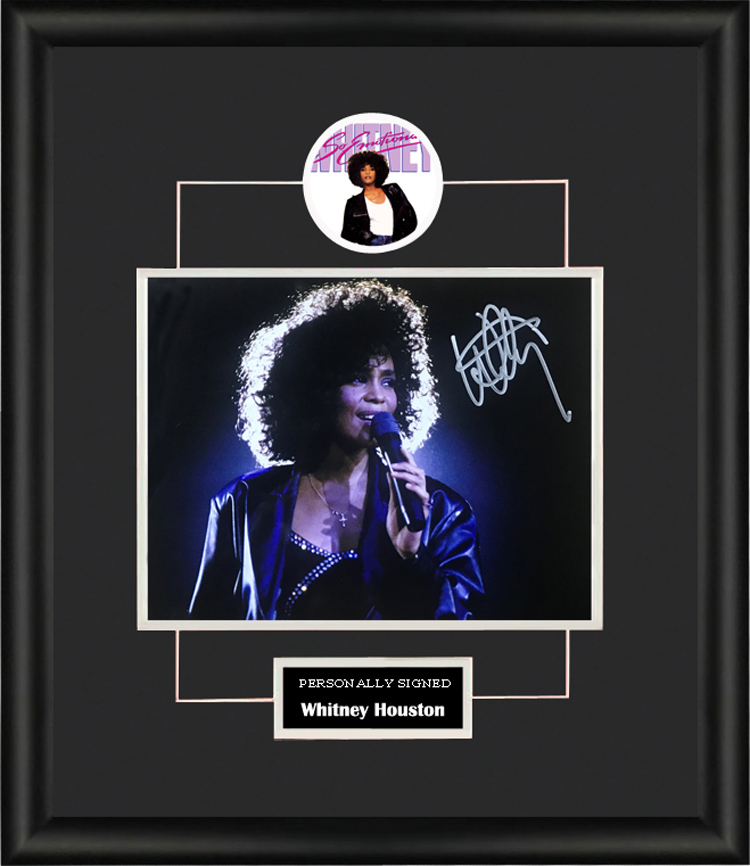 收藏 惠特妮休斯顿 亲笔签名 照片裱框 含sa证书 美国歌手