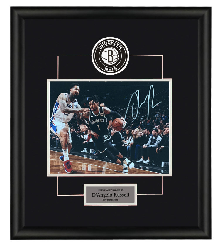 德安吉洛拉塞尔 亲笔签名照片 nba篮网队 裱框 带sa证书