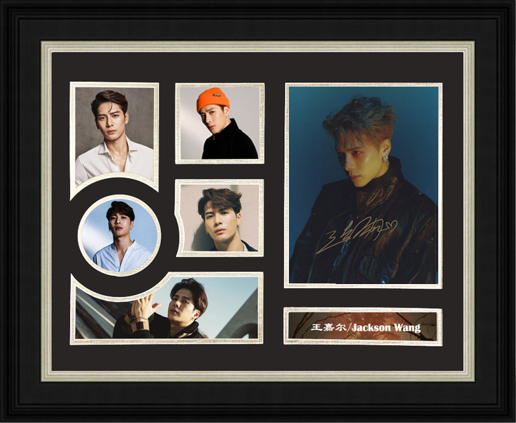 王嘉尔jackson wang 亲笔签名照片裱框20寸 100ways 不易流行证书