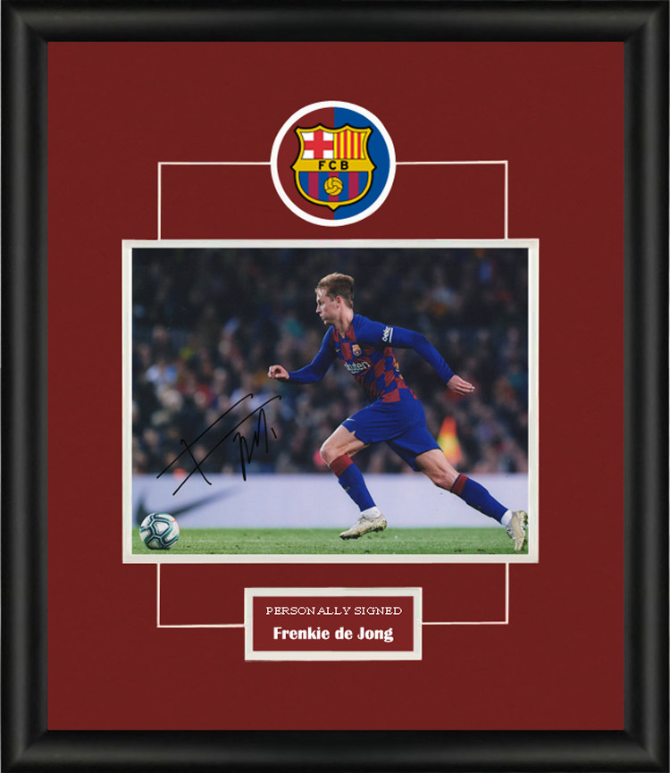 收藏 弗伦基德容 亲笔签名 照片裱框 含sa证书 巴萨