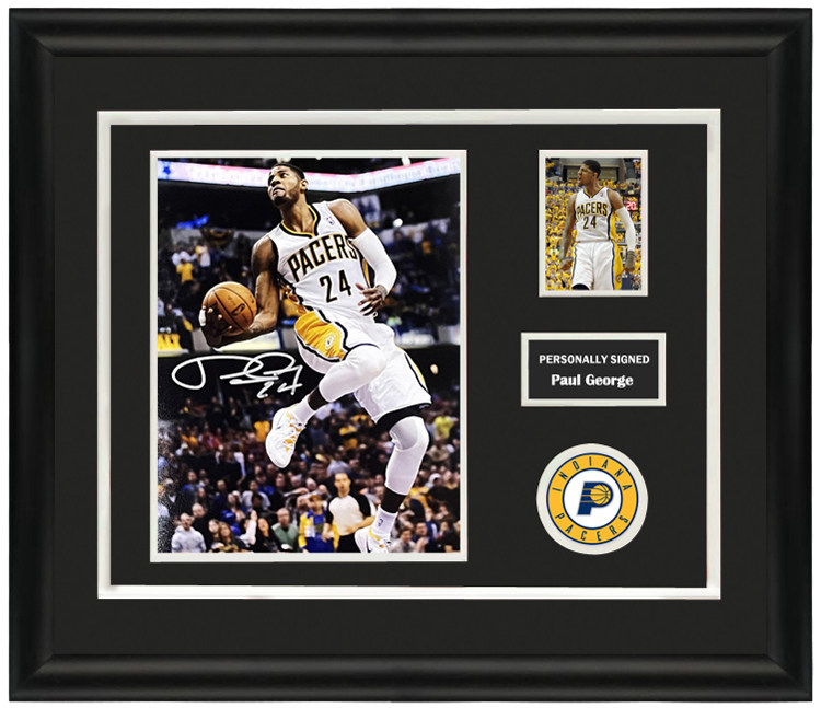 收藏 泡椒保罗乔治 亲笔签名 照片裱框 含sa证书 步行者时期