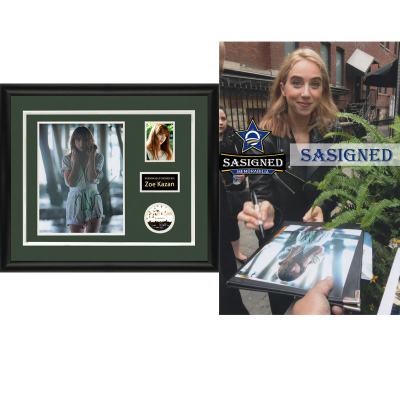 佐伊卡赞zoe kazan 美国女演员 暴烈女孩 亲笔签名照片 裱框 含sa证书