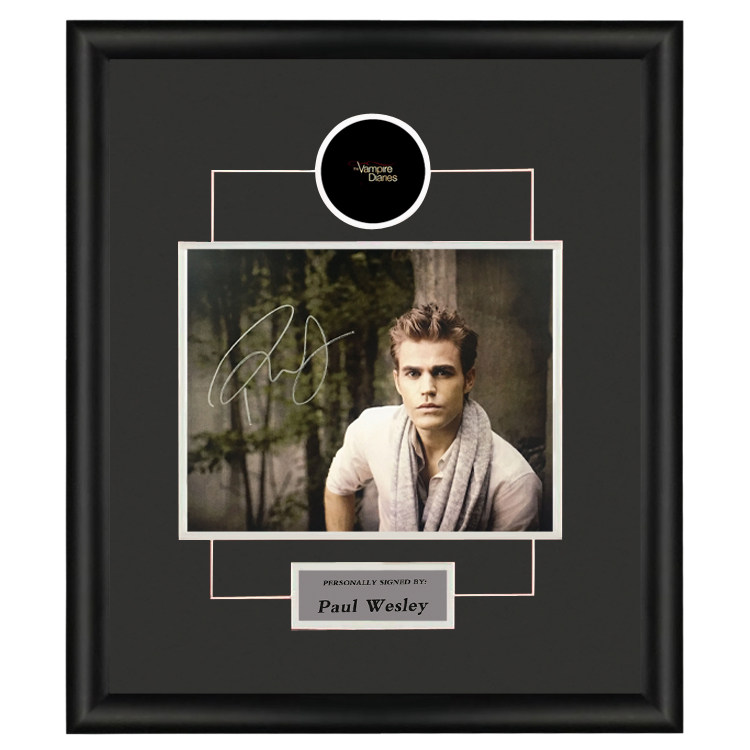 保罗韦斯利亲笔签名照片吸血鬼日记斯特凡剧照含证书裱框