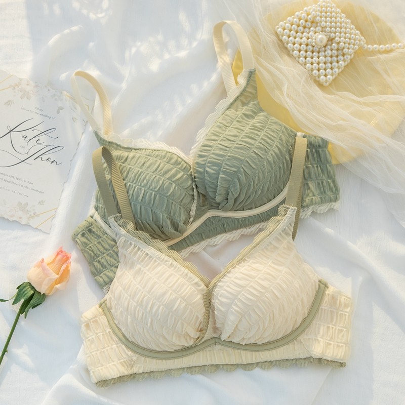 纯欲内衣女小胸聚拢无钢圈2021新款胸罩收副乳防下垂少女文胸套装