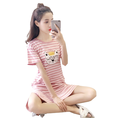 夏季卡通风少女韩版宽松短袖睡衣