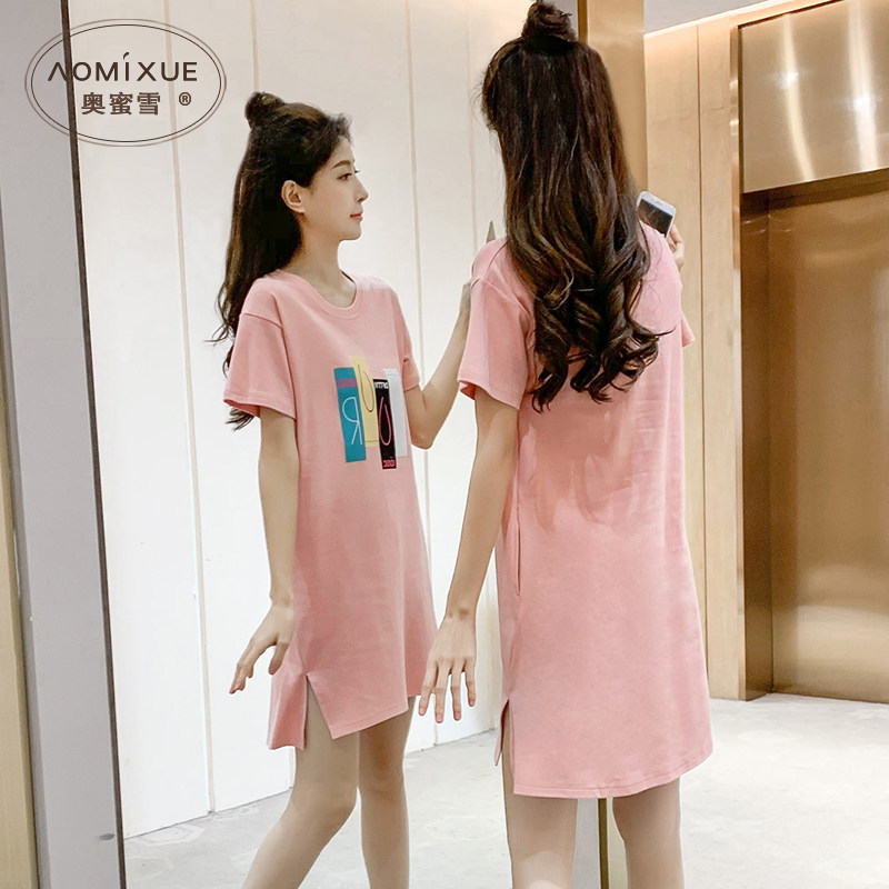 2026新款睡衣女纯棉夏季可爱简约短袖睡裙学生薄款全棉夏天家居服