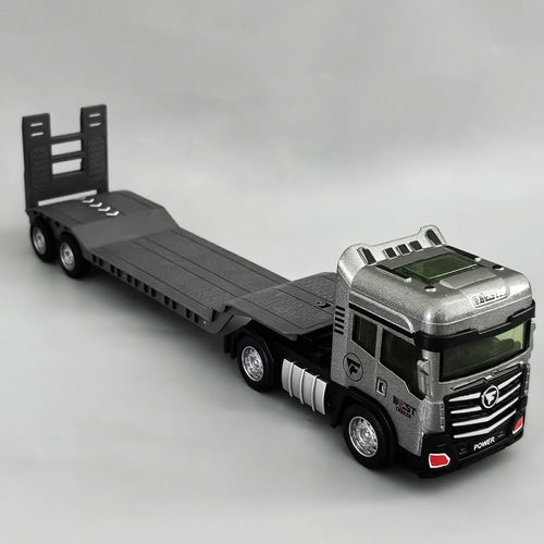 大号合金平板运输车玩具儿童惯性拖车男孩工程车半挂卡车挖掘机