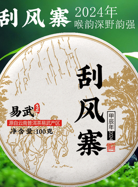 凿成普洱茶生茶易武刮风寨100克饼茶 喉韵深野韵云南2024